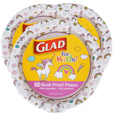 Glad for Kids Unicorn Theme Disposable Paper Plates, Heavy-Duty Soak-Proof Round Plates for Kids Birthdays, Parties, and Everyday Meals, Microwave Safe