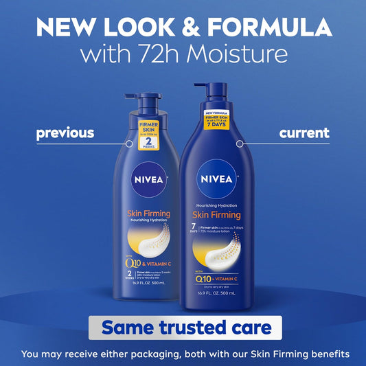 NIVEA_Nourishing_Hydration_Skin_Firming_Body_Lotion_with_Q10_and_Vitamin_C,_72-Hour_Body_Moisturizer_for_Dry_to_Very_Dry_Skin,_16.9_Fl_Oz_Pump_Bottle