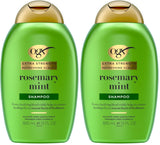 OGX Extra Strength Refreshing Scalp + Rosemary Mint Shampoo, Clarifying Shampoo for Oily Hair Visibly Helps Remove Oil & Residue to Clear Away Buildup, Sulfate-Free Surfactants, 13 fl. oz