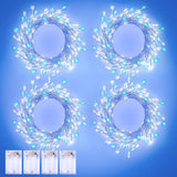 Twinkle Lights Battery Operated, 4 Packs Total 40FT 480LED Garland Lights Indoor, Battery Operated Fairy Lights for DIY Wreath Home Bedroom Christmas Decorations, Firecracker Starry Light, Timer
