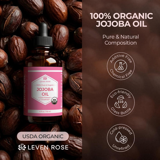 Leven_Rose_Jojoba_Oil_Organic,_Pure_Cold_Pressed_Carrier_Oil,_Natural_Unrefined_Moisturizer_for_Skin_Hair_and_Nails_4_oz