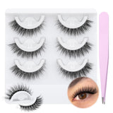 Wiwoseo Self Adhesive Eyelashes No Glue Needed False Lashes Natural Look Lash Extensions Reuseable Self Adhesive Lashes Waterproof Wispy Fluffy Lashes with Tweezer 3 Pairs Pack