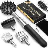 TUKUOS Telescoping Back Scratcher with 4 Detachable Heads - Stocking Stuffers & Christmas Gifts for Men/Women, White Elephant Gift for Adults