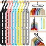 Closet Organizers and Storage,College Dorm Room Essentials,Pack of 6 Multifunctional Organizer Magic Space Saving Hangers with 9 Holes Storage Organization for Wardrobe Closet
