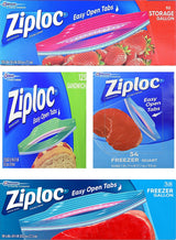 Variety Pack 54 Freezer Quart Bags, 38 Freezer Gallon Bags, 125 Sandwich Bags, 52 Storage Bags Reusable Plastic Bags with Zipper Closure, Red, Green, Blue