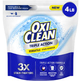 OxiClean Triple Action Versatile Stain Remover Powder, Use with Detergent, Removes Tough Stains like Grease, Blood and Grass, Brightens Colors and Whites, Chlorine Free