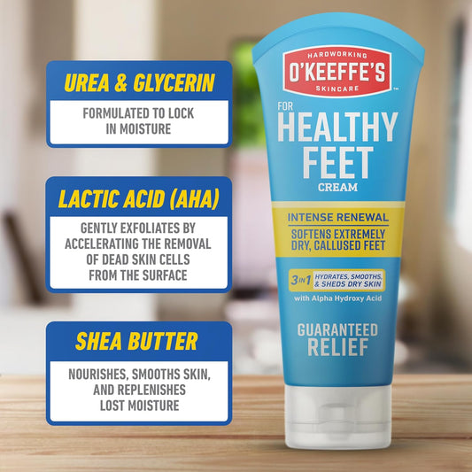 O'Keeffe's_for_Healthy_Feet_Intense_Renewal_Cream_with_Urea_&_Alpha_Hydroxy_Acid_-_3_oz_Tube_(1_Pack)_-_Chemically_Exfoliates_and_Softens_Extremely_Callused,_Dry_Feet