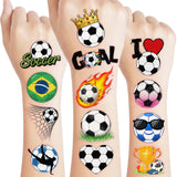 96PCS Soccers Temporary Tattoos Stickers - Sport Soccer Themed Birthday Party Favors Birthday Party Decorations Supplies Accessories Gift Idea For Kids Teen Boys Girls Classroom Prizes Rewards