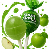 Sour Apple Mini Lollipops – 65 Count Bulk Candy Pack, Individually Wrapped Green Suckers – Tart & Fruity Treats for Parties, Birthdays, Events & Kids
