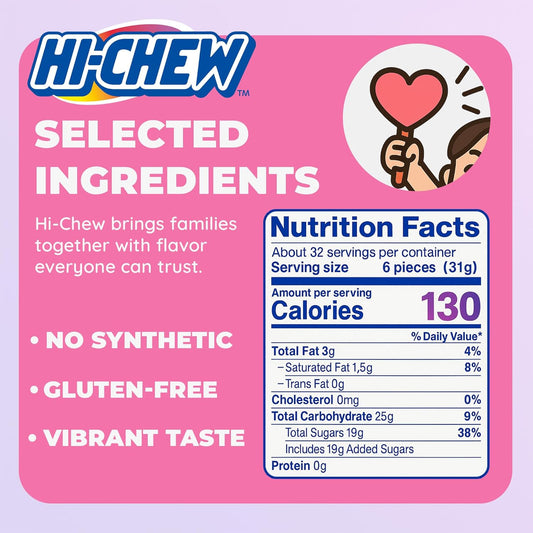 HI-CHEW_Assorted_Bulk_Candy_Bag,_Green_Apple_Strawberry_Mango_Grape,_Soft_&_Chewy_Candy_2lb_-_185+_Pieces_Individually_Wrapped_-_Made_with_Immensely_Juicy_Fruity_Flavors