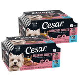 Cesar Wet Dog Food Classic Loaf in Sauce Grilled Chicken, Filet Mignon, Porterhouse Steak, Beef, Chicken & Liver and Turkey Variety Pack 3.5 oz. Easy Peel Trays