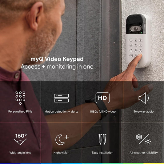 myQ_Smart_Garage_Door_Video_Keypad_with_Wide-Angle_Camera,Customizable_PIN_Codes,and_Smartphone_Control–Take_Charge_of_Your_Garage_Access_Works_with_Chamberlain,_LiftMaster_and_Craftsman_openers,White