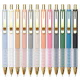 Linbsunne Ballpoint Pens Black Medium Point 1mm Pen with Super Soft Grip Ball Point Pen for Men Women Retractable Pens (gold-12 pcs)