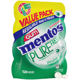 Mentos Pure Fresh Sugar-Free Chewing Gum with Xylitol, Mint, 120 Piece Bulk Resealable Bag (Pack of 1)