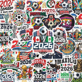 World Cup Football Soccer Stickers Soccer Water Bottle Stickers,Soccer Party Sport Stickers Vinyl Waterproof Laptop Sticker,Graffiti Decals Gifts for Helmets Scrapbook Kids Teens Adults 50Pcs