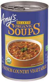 Amy’s Soup, Vegan Hearty French Country Vegetable Soup, Gluten Free, Made With Organic Rice, Vegetables and Herbs, Canned Soup, 14.4 Oz