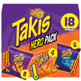 Takis 18 pc / 1 oz Variety Pack, Assorted Flavored Mixed Rolled Tortilla Chips – (5) Fuego, Blue Heat, (4) Nitro, Crunchy Fajitas