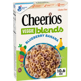 Cheerios Veggie Blends Breakfast Cereal, Blueberry Banana Flavored, Made with Fruits and Veggies, Family Size, 18 oz