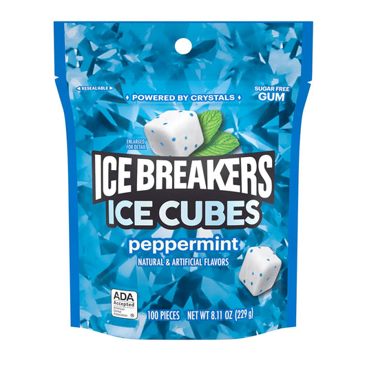 ICE_BREAKERS_Ice_Cubes_Peppermint_Sugar_Free_Chewing_Gum_Pouch,_8.11_oz_(100_Pieces)