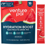 Venture Pal Sugar Free Electrolyte Powder Packets - Liquid Daily IV Hydration Packets for Rapid Rehydration | 7 Electrolytes & 5 Vitamins | Keto Friendly | Non-GMO | Vegan | Fast Dissolve | 16 Sticks