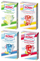 Sonic Singles to Go! Drink Mix Variety Pack - Sonic Drink Mix Packets - Limeade, Ocean Water, Cherry Limeade, and Strawberry Lemonade Flavors