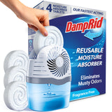 DampRid Reusable Moisture Absorber with 4 Drop-In Tablets, Fresh Scent, 15.8 oz., Attract and Trap Excess Moisture & Eliminate Musty Odors for Cleaner, Fresher Air