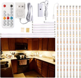 WOBANE Under Cabinet Lighting, 8PCS LED Strip Lights with Remote and 24W Adapter, Ultra Bright 240-LED Tape Light for Kitchen,Counter,Shelf,TV Back Warm White/Natural White/White,Dimmable,Timing,Memory Function