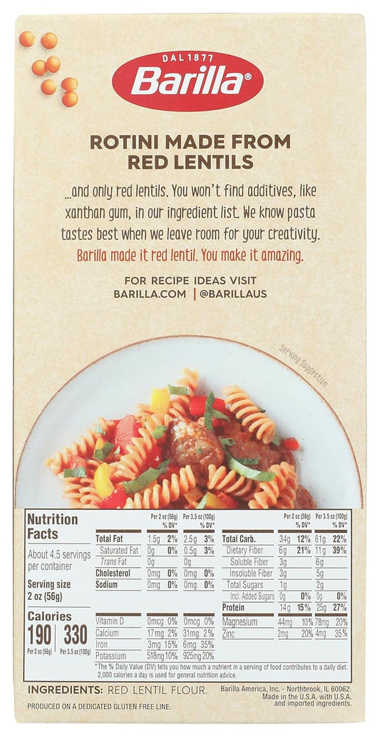 Barilla_Red_Lentil_Rotini_Pasta,_8.8_oz_-_Vegan,_Gluten_Free,_Non_GMO_&_Kosher_-_Made_with_Plant_Based_Protein