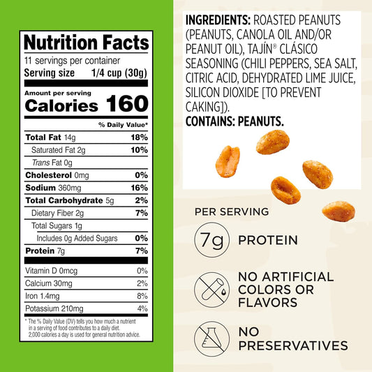 Snak_Club_Tajin_Peanuts,_Roasted_Nuts_with_Chili_and_Lime_Seasoning,_Mild,_Gluten-Free_and_Kosher_Snacks,_No_Artificial_Colors_or_Flavors,_No_Preservatives,_12_oz_Resealable_Bag