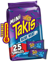 Takis Various Flavors Mini 25 pc / 1.23 oz Bite Size Multipack, Hot Chili Pepper & Lime Flavored Extreme Spicy Rolled Tortilla Chips