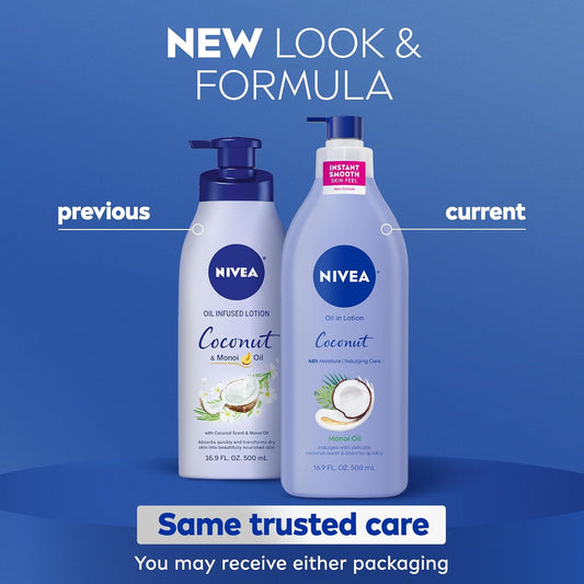 NIVEA_Oil_Infused_Lotion_Coconut_and_Monoi_Oil_Body_Lotion_for_Women,_Fast-Absorbing_and_Non-Greasy_Coconut_Scented_Lotion_Moisturizes_for_48_Hours,_16.9_Fl_Oz_Pump_Bottle