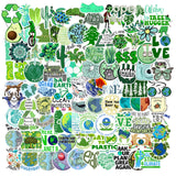 100PCS Earth Day Stickers, Environmental Protection Vinyl Waterproof Stickers for Water Bottles, Laptops, Skateboards & Notebooks, Save the Earth Environmental Decals for Kids Teens Students
