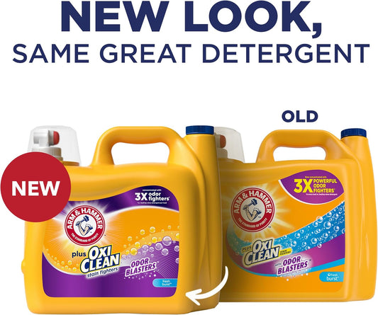 ARM_&_HAMMER_Plus_OxiClean_Odor_Blasters_Fresh_Burst,_128_Loads_Liquid_Laundry_Detergent,_166.5_Fl_oz