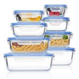 Vtopmart Glass Food Storage Containers with Airtight Lids, Glass Meal Prep Containers, Lunch Office Meal for Microwave, Oven, Freezer and Dishwasher, BPA Free