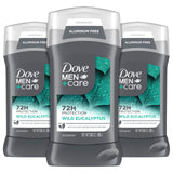 DOVE MEN + CARE Aluminum Free 3 Pack Wild Eucalyptus Deodorant for Men 3 oz