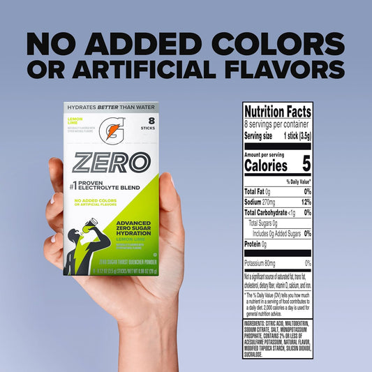 Gatorade_Zero_Sugar Electrolyte_Powder_Drink_Mix,_Lemon_Lime,_(32_Servings),_No_Artificial_Flavors,_No_Added_Colors,_Zero_Sugar,_Sports_Drinks,_Hydration,_Electrolyte_Drink