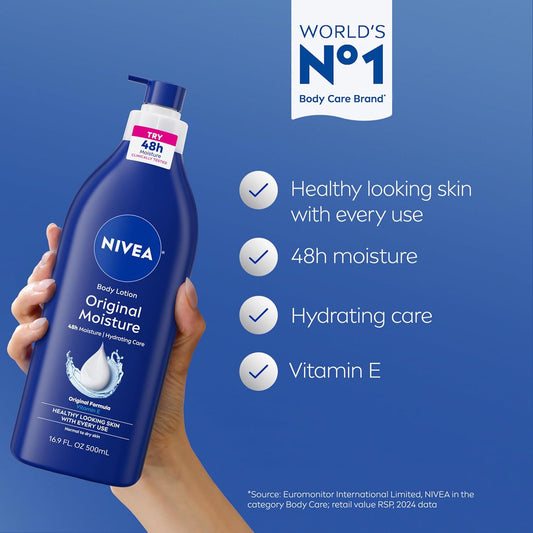 NIVEA_Original_Moisture_Body_Lotion_with_Vitamin_E,_48-Hour_Body_Moisturizer_for_Normal_to_Dry_Skin,_16.9_Fl_Oz_Pump_Bottle