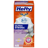 Hefty Ultra Strong 13 Gallon Trash Bags, Tall Kitchen Trash Bags 13 Gallon Size, Drawstring Closure, Continuous Odor Control, White, Lavender and Sweet Vanilla Scent