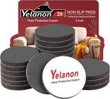 Yelanon Non Slip Furniture Pads -56 pcs(1+2)” Furniture Grippers, Non Skid Furniture Legs,Self Adhesive Rubber Furniture Feet, Anti Slide Furniture Hardwood Floor Protector for Keep Couch Stoppers