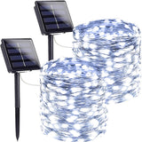 Extra-Long 144FT Solar String Lights for Outside, 2 Pack 400LED Solar Christmas Lights Outdoor, Waterproof Copper Wire with 8 Modes Twinkle Fairy Lights for Tree Garden Party Xmas Decor (Warm White)