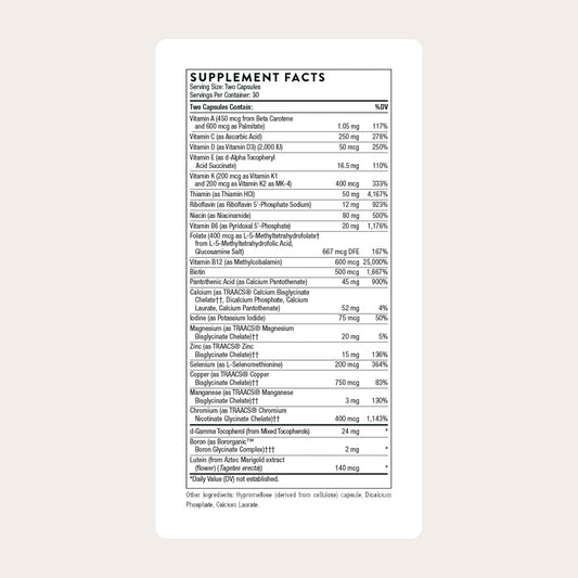 THORNE_-_Basic_Nutrients_2/Day_-_Comprehensive_Daily_Multi-Vitamin_with_Optimal_Bioavailability_-_Vitamin_&_Mineral_Formula_-_Third-Party_Certified_-_Gluten,_Dairy_&_Soy-Free_-_60_Capsules