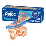 Ziploc Pint Food Storage Freezer Bags, Grip 'n Seal Technology for Easier Grip, Open, and Close