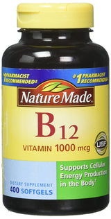 Nature Made Vitamin B12 1000 mcg, Dietary Supplement for Energy Metabolism Support, B12 Vitamins 1000 mcg, 150 Softgels, 150 Day Supply