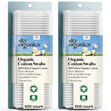 Sky Organics - Organic Cotton Swabs - Ultra Soft Tips - Strong & Durable - Hypoallergenic - Chlorine Free - Sustainable - Natural, Vegan & Cruelty Free - Skin Care & Self Care