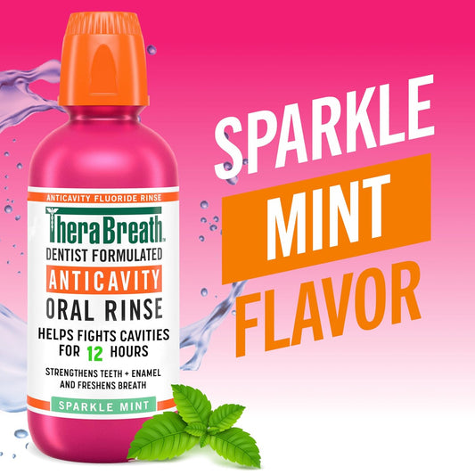 TheraBreath_Anticavity_Fluoride_Oral_Rinse_Mouthwash,_Fights_Cavities,_Strengthens_Enamel_and_Freshens_Breath,_Dentist-Formulated,_Alcohol-Free,_Sparkle_Mint_Flavor,_16_fl_oz,_Pack_of_2