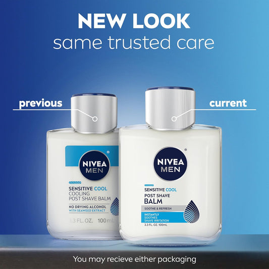 NIVEA_MEN_Sensitive_Cool_Post_Shave_Balm,_Enriched_with_Chamomile_and_Seaweed_Extracts,_Alcohol_Free_After_Shave_Balm_for_Men,_3.3_Fl_Oz_Bottle,_Pack_of_3