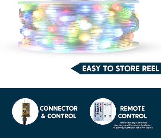 Joiedomi_600_LED_Christmas_Lights_Outdoor,197_FT_Multicolor_Christmas_Tree_Lights_with_8_Modes_Timer,_PVC_Clear_Wire_String_Lights_with_Reel_for_Indoor_Outdoor_Holiday_Xmas_Eve_Night_Decorations