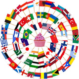 AhfuLife Different Countries Toothpick Flag, 100 Pcs Mini Flags on Sticks for World Cup, Flag Cupcake Toppers for Olympics Party Decorations, International Toothpick Flags Cocktail Picks