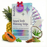 Natural Teeth Whitening Strips โ Peroxide-Free, Enamel-Safe & Sensitivity-Free | 7 Treatments | Papaya & Pineapple Enzymes + Coconut Oil | Gentle Daily Stain Removal for a Brighter, Whiter Smile