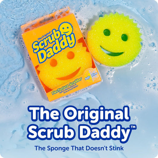 Scrub_Daddy_6_Kitchen_Sponges_&_1_Daddy_Caddy_Dish_Sponge_Holder_-_BPA_Free_&_Made_with_Polymer_Foam_-_Stain_&_Odor_Resistant,_Scratch-Free_Multipurpose_Scrubbers